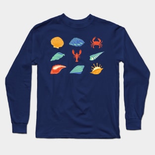 Marine Life Staples Collection: Seashells, Crustaceans, and more crustaceancore! Long Sleeve T-Shirt